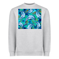 Heather Grey dolphin tumbler Heavyweight Sweatshirt - BarkalooDesign