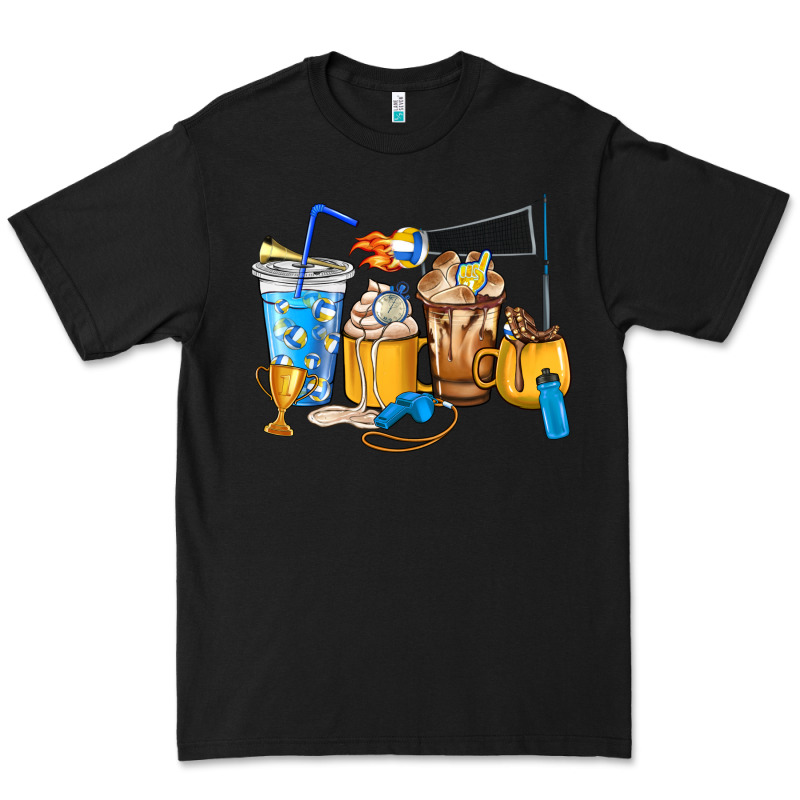 Volleyball Coffee Cups Premium Tee by HowdyJamesFarm | Teevron