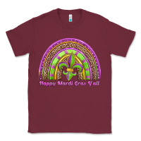 Burgundy happy mardi gras y'all rainbow Classic Tee - Jasminsmagicworld