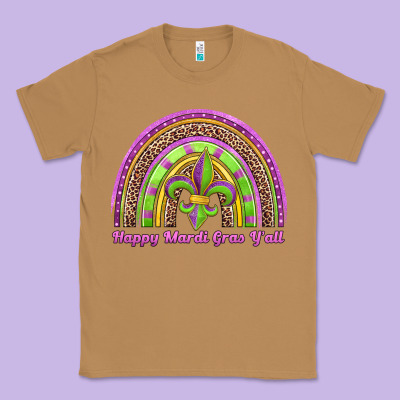 Happy Mardi Gras Y'all Rainbow Classic Tee Designed By Jasminsmagicworld