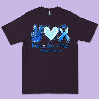 Peace Love Cure Stomach Cancer Premium Tee Designed By Jasminsmagicworld