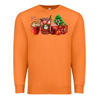 Carrot Christmas coffee cups with gift and Christmas tree Premium Sweatshirt - AdoDesignShop