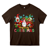 Chocolate Brown merry christmas gnome truck Heavy Core Tee - texasbilliewilder