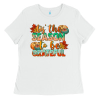 White tis the season to be grateful Ladies Tee - CowGirlArtShop