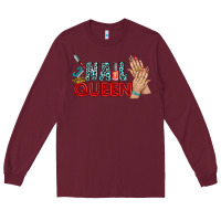 Burgundy nail queen bbs Long Sleeve Tee - BundleAndBundleShop