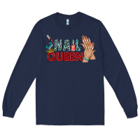 Navy nail queen bbs Long Sleeve Tee - BundleAndBundleShop