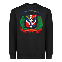 Black dominican republic flag national emblem republica dominicana t shirt Heavyweight Sweatshirt - artisFamous