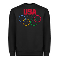 Black Olympic Rings Heavyweight Sweatshirt - artisFamous