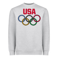 Heather Grey Olympic Rings Heavyweight Sweatshirt - artisFamous
