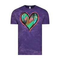 Cloud Purple Feather Heart Vintage Tee - Jasminsmagicworld