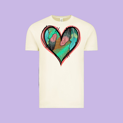 Feather Heart Vintage Tee Designed By Jasminsmagicworld