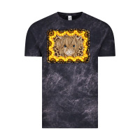 Cloud Black Baby Cow Leopard Sunflowers Vintage Tee - CowCowDesign