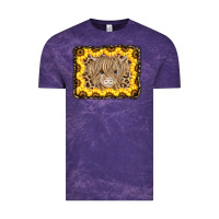 Cloud Purple Baby Cow Leopard Sunflowers Vintage Tee - CowCowDesign