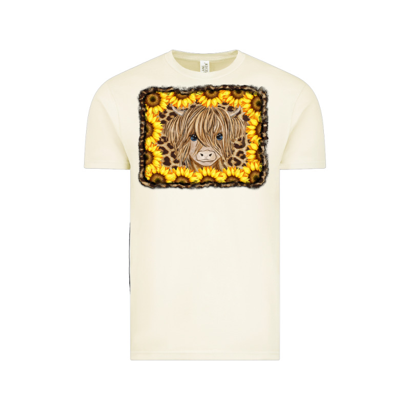 Baby Cow Leopard Sunflowers Vintage Tee by CowCowDesign | Teevron