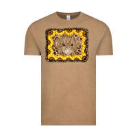 Vintage Coffee Baby Cow Leopard Sunflowers Vintage Tee - CowCowDesign