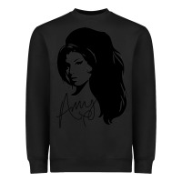 Black Amy Winehouse Heavyweight Sweatshirt - artisFamous
