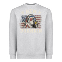 Heather Grey Ben Drankin 4th of July Patriotic Funny T-Shirt Heavyweight Sweatshirt - artisFamous