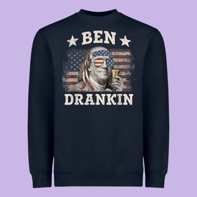Ben Drankin 4th Of July Patriotic Funny T-shirt Heavyweight Sweatshirt Designed By Artisfamous