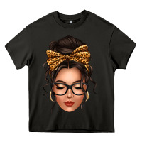 Asphalt caucasian leopard messy bun Heavy Core Tee - texasbilliewilder