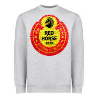 Heather Grey red horse Heavyweight Sweatshirt - artisFamous