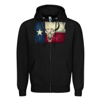 Black distressed tesas flag Zipper Hoodie - BarkalooDesign