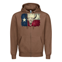 Chestnut distressed tesas flag Zipper Hoodie - BarkalooDesign