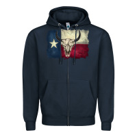Navy distressed tesas flag Zipper Hoodie - BarkalooDesign