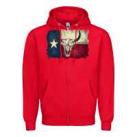 Red distressed tesas flag Zipper Hoodie - BarkalooDesign