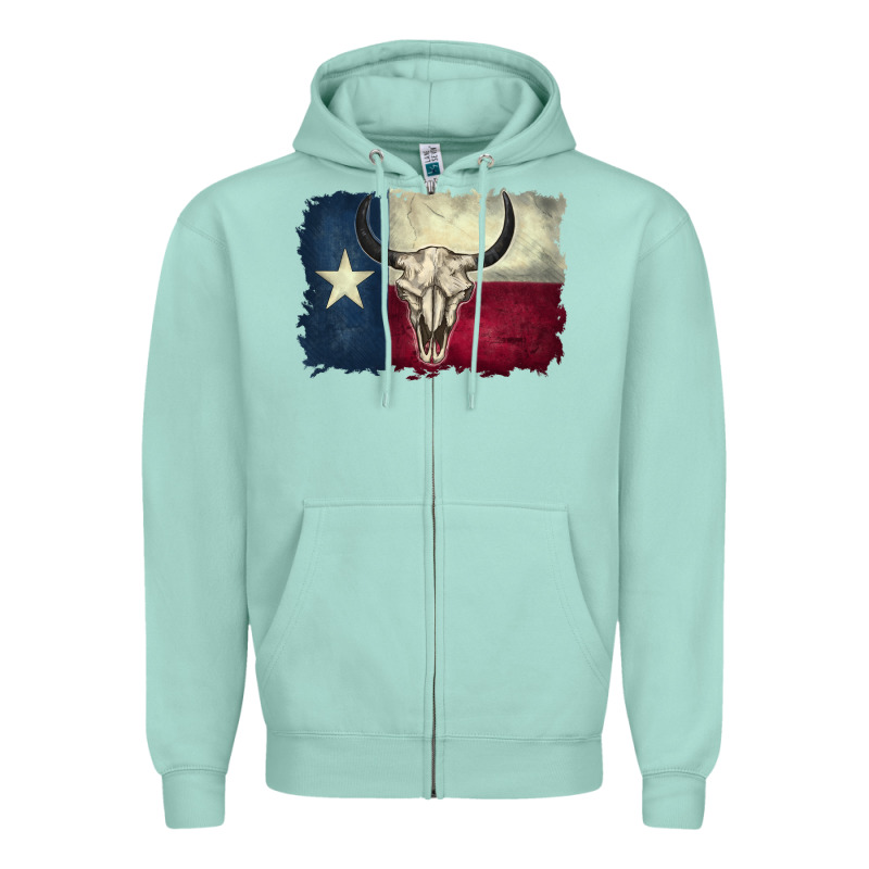 Distressed Tesas Flag Zipper Hoodie by BarkalooDesign | Teevron