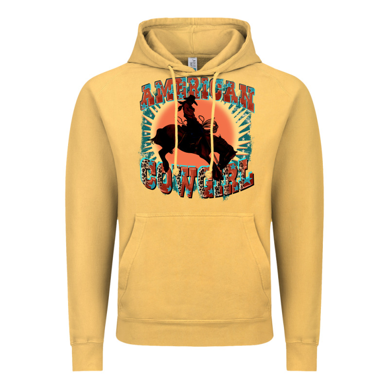American Cowgirl 4th Of July Vintage Hoodie by FaDigitalArtStudio | Teevron