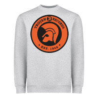 Heather Grey trojann records est 1968 Heavyweight Sweatshirt - artisFamous