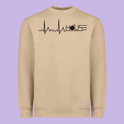 House Music Heartbeat Heavyweight Sweatshirt Designed By Artisfamous