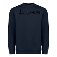 Navy house music heartbeat Heavyweight Sweatshirt - artisFamous