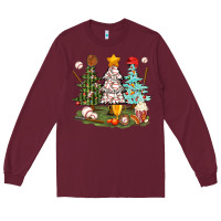 Burgundy baseball trees bbs Long Sleeve Tee - BundleAndBundleShop