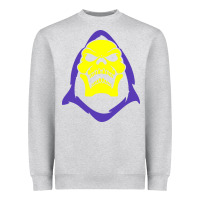 Heather Grey skeletor retro Heavyweight Sweatshirt - artisFamous