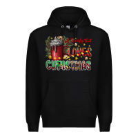 Black afamilytloveschristmas Premium Hoodie - CowhideDigitalArt