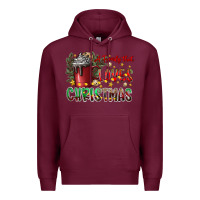 Burgundy afamilytloveschristmas Premium Hoodie - CowhideDigitalArt