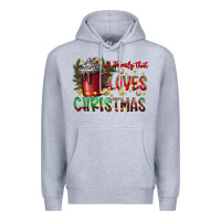 Heather Grey afamilytloveschristmas Premium Hoodie - CowhideDigitalArt