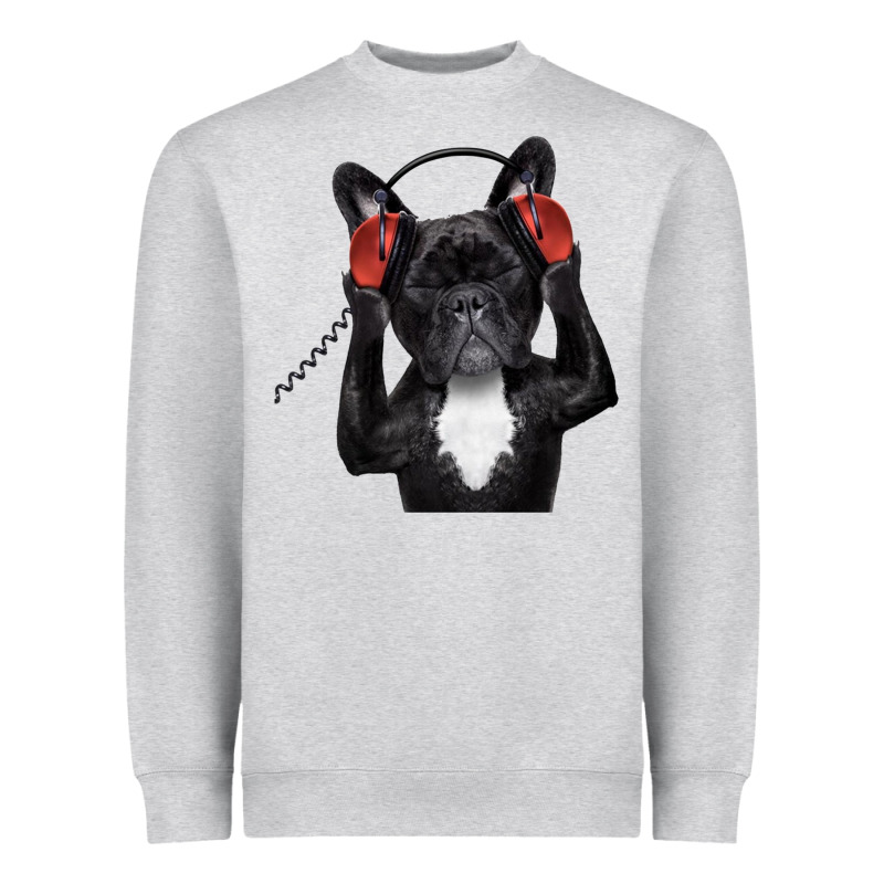 French Bulldog Dj Style Heavyweight Sweatshirt by artisFamous | Teevron
