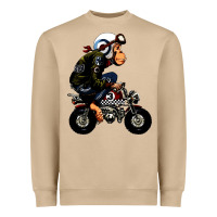 Mushroom monkey bike cartoon Heavyweight Sweatshirt - artisFamous