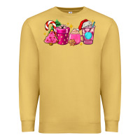 Antique Gold pink christmas coffee cups Premium Sweatshirt - AdoDesignShop