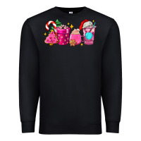 Black pink christmas coffee cups Premium Sweatshirt - AdoDesignShop