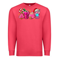 Cardinal pink christmas coffee cups Premium Sweatshirt - AdoDesignShop