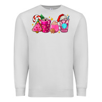Dove Grey pink christmas coffee cups Premium Sweatshirt - AdoDesignShop