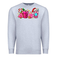 Heather Grey pink christmas coffee cups Premium Sweatshirt - AdoDesignShop