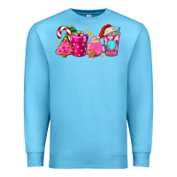 Ocean Blue pink christmas coffee cups Premium Sweatshirt - AdoDesignShop