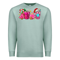 Seafoam pink christmas coffee cups Premium Sweatshirt - AdoDesignShop