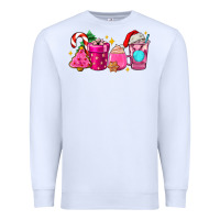 White pink christmas coffee cups Premium Sweatshirt - AdoDesignShop