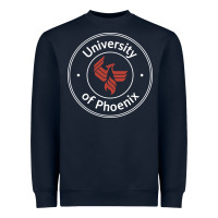 Navy university of phoenix white red Heavyweight Sweatshirt - artisFamous