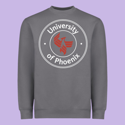 University Of Phoenix White Red Heavyweight Sweatshirt Designed By Artisfamous